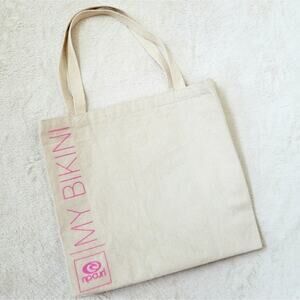 NP Curl My Bikini  Swim Beach Tote, Handbag, Beach Bathing Suit Accessories,